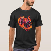 Cool Dumbbell with Flames for burning Training T-shirt (Voorkant)