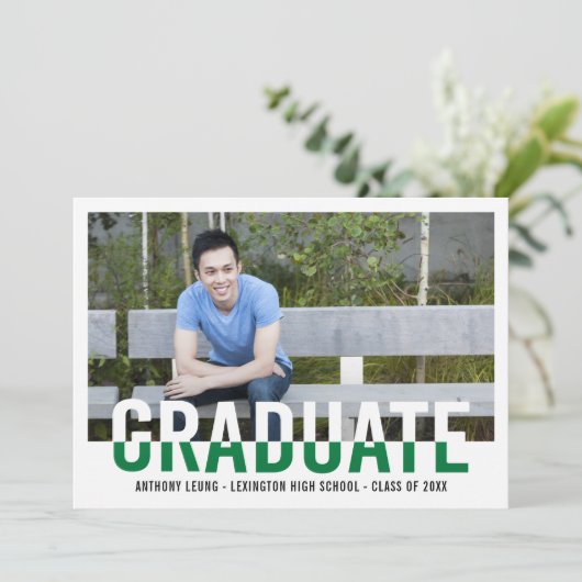 Cool Duotone EDITABLE COLOR Afstuderen Invision Kaart (Staand voorkant)