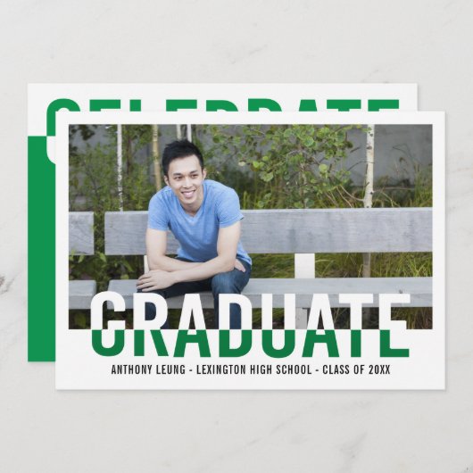 Cool Duotone EDITABLE COLOR Afstuderen Invision Kaart (Voorkant / Achterkant)