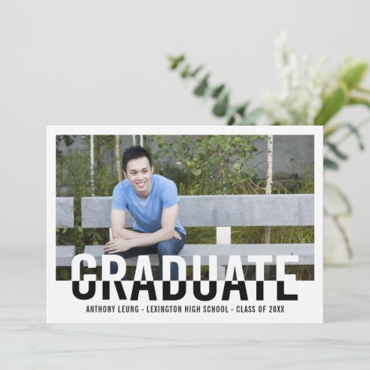 Cool Duotone EDITABLE COLOR Afstuderen Invision Kaart (Staand voorkant)