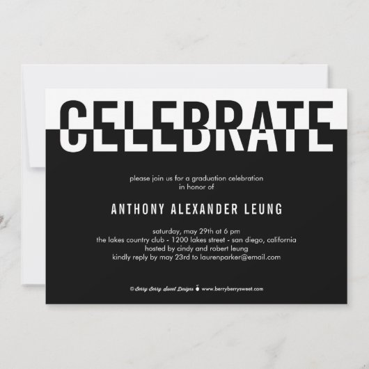 Cool Duotone EDITABLE COLOR Afstuderen Invision Kaart (Achterkant)