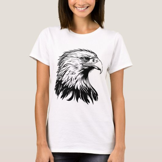 Cool Eagle Drawing T-Shirt – Artistic & Fierce Gra (Voorkant)