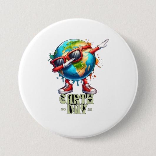 🌎 Cool Earth Day 2025 😎 Ronde Button 7,6 Cm (Voorkant)