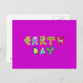 Cool Earth Day Custom Invitation Paars Violet Uitnodiging Briefkaart (Voorkant / Achterkant)