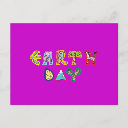 Cool Earth Day Custom Invitation Paars Violet Uitnodiging Briefkaart (Voorkant)