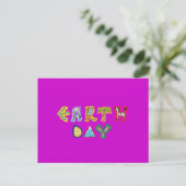 Cool Earth Day Custom Invitation Paars Violet Uitnodiging Briefkaart (Staand voorkant)