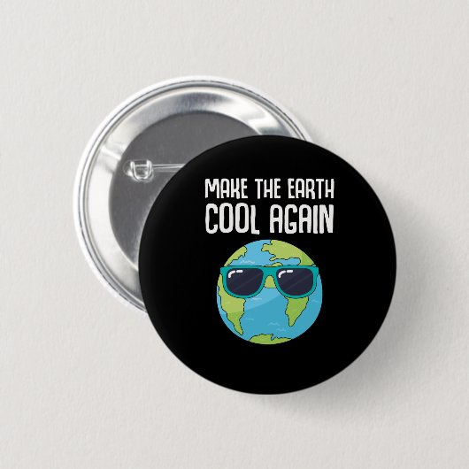 Cool Earth Day Planet Save Environment Ronde Button 5,7 Cm (Voorkant /achterkant)