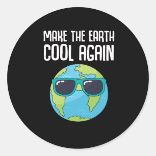Cool Earth Day Planet Save Environment Ronde Sticker