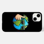 Cool Earth Emoji iPhone 14 Hoesje Eco Vibes Gift (Achterkant (horizontaal))
