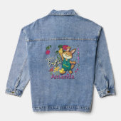 Cool Easter Bunny Aangepaste naam Denim Jacket (Achterkant)