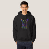 Cool Easter Bunny Happy Easter Rabbit Easter Frien Hoodie (Voorkant volledig)