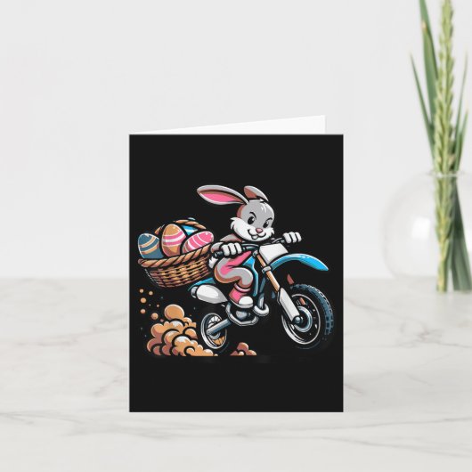 Cool Easter Bunny Motorcycle Happy Easter Day, Di Kaart (Voorkant)