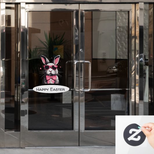 Cool Easter Bunny Raamsticker (Kantoordeur)