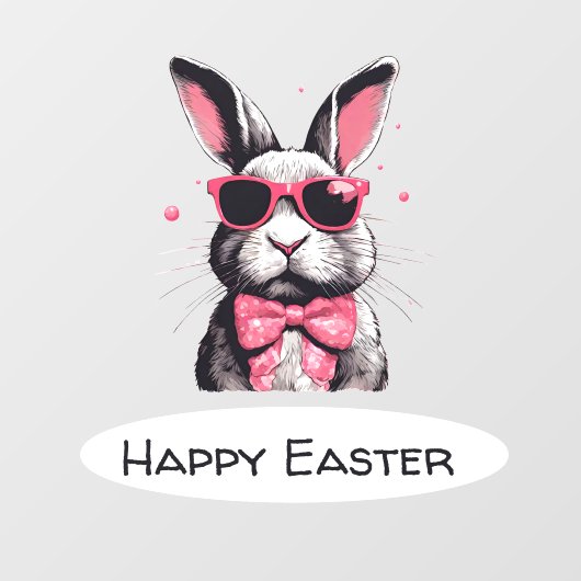 Cool Easter Bunny Raamsticker (Vel)