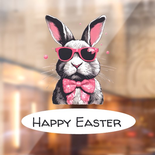 Cool Easter Bunny Raamsticker (Vel 2)