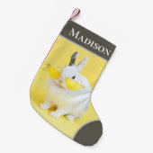 Cool Easter Bunny Rabbit Sunbril Speciaal Kleine Kerstsok (Voorkant (Hangend))