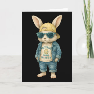 Cool Easter Bunny With Sungles For Boys Teens Men  Kaart