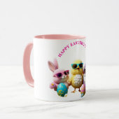 Cool Easter Crew Bunny Chick Gnome Zonnebril Roze Mok (Voorkant links)