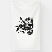Cool Easter Rabbit Spelen Gitaar Schattige Bunny E Spandoek (Verticaal)