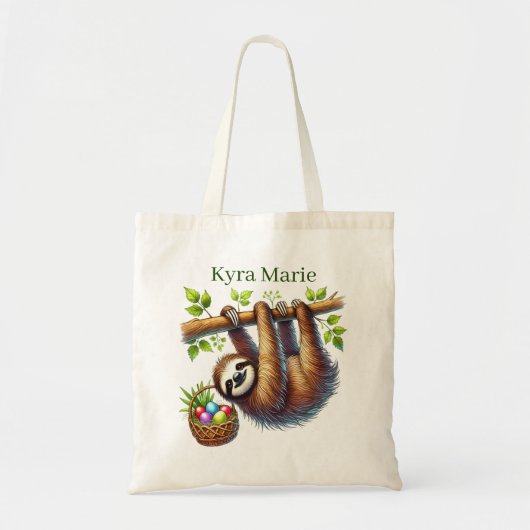 Cool Easter sloth add name  Tote Bag (Voorkant)