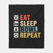 Cool eat sleep bowl repeat word art  fleece deken (Voorkant)