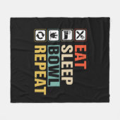 Cool eat sleep bowl repeat word art  fleece deken (Voorkant (Horizontaal))