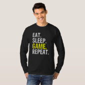 Cool Eat Sleep Game Herhaal games en gamerthema D T-shirt (Voorkant volledig)