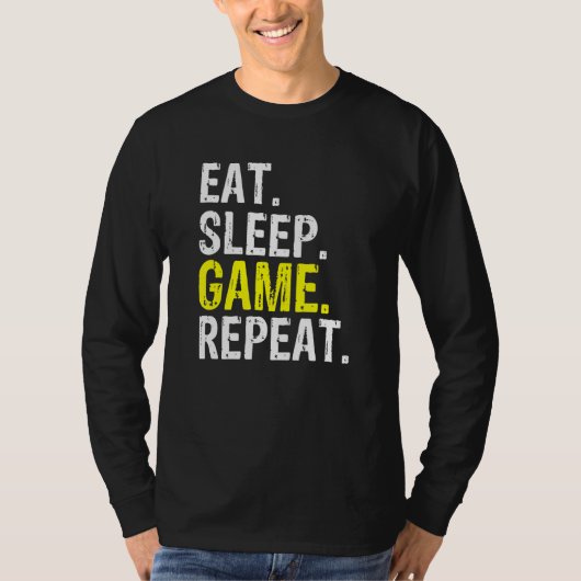 Cool Eat Sleep Game Herhaal games en gamerthema D T-shirt (Voorkant)