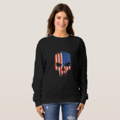 Cool Edgy American Flag Skull Design Trui (Voorkant volledig)