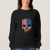 Cool Edgy American Flag Skull Design Trui (Voorkant)