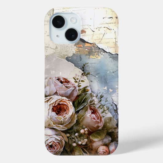 Cool Edgy Shabby  Rozen op gescheurd papier Case-Mate iPhone Case (Achterkant)