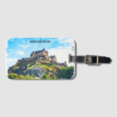 Cool Edinburgh Schotland kasteel schilderij Bagagelabel (Voorkant (horizontaal))