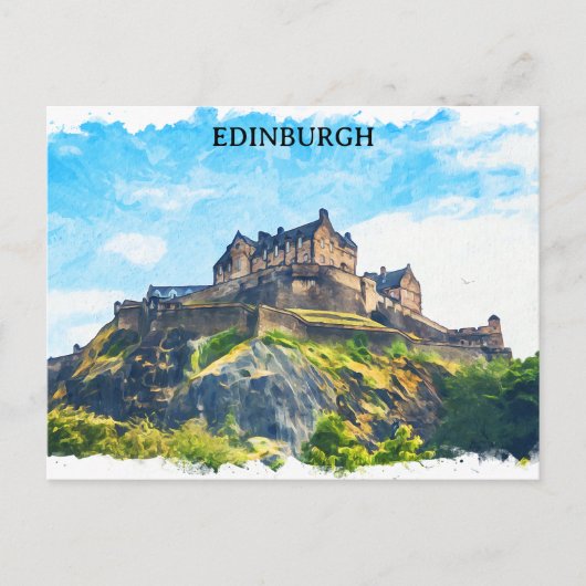 Cool Edinburgh Schotland kasteel schilderij Briefkaart (Voorkant)