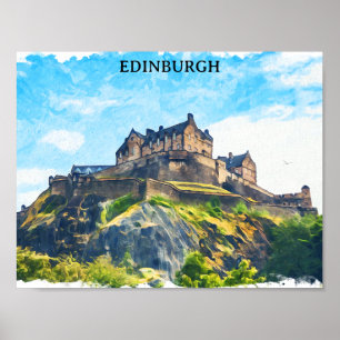 Cool Edinburgh Schotland kasteel schilderij Poster
