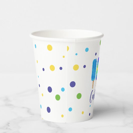 Cool Een 1e verjaardag blauw groen Papieren Bekers (Rechts)