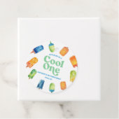 Cool Een Blauw Retro Popsicle 1e Verjaardagsfeest Bedankjes Labels (In situ)