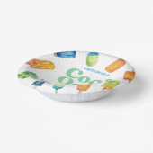 Cool Een Blauw Retro Popsicle 1e Verjaardagsfeest Papieren Kommen (Gebogen)