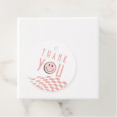 Cool Eén meisje eerste verjaardag geruit retro Bedankjes Labels (In situ)