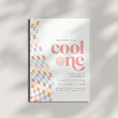 Cool Eén meisje eerste verjaardag geruit retro Kaart