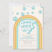 Cool Een Retro Jongen Eerste Verjaardag Uitnodigin Kaart (Voorkant)