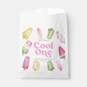 Cool Een Roze Retro Popsicle 1e Verjaardagsfeest Bedankzakje (Voorkant)