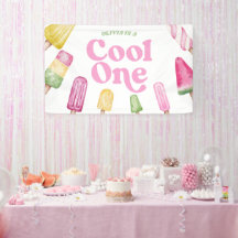 Cool Een Roze Retro Popsicle 1e Verjaardagsfeest