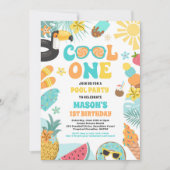 Cool Een Tropische Zomer Strand 1e Verjaardagsfees Kaart (Voorkant)