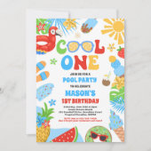 Cool Een Tropische Zomer Strand 1e Verjaardagsfees Kaart (Voorkant)