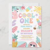 Cool Een Tropische Zomer Strand 1e Verjaardagsfees Kaart (Voorkant)