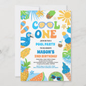 Cool Een Tropische Zomer Strand 1e Verjaardagsfees Kaart (Voorkant)