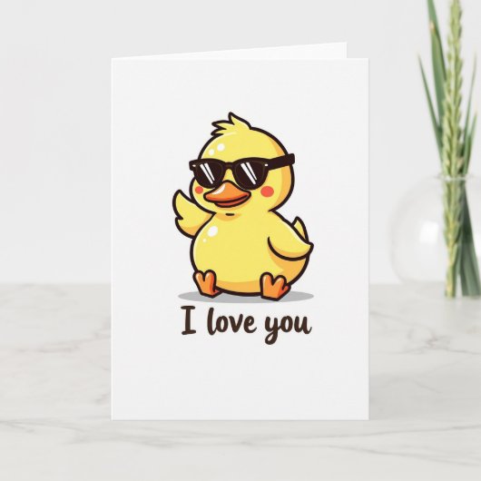 Cool Eend Ik Hou Van Jou Kaart (Voorkant)