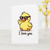 Cool Eend Ik Hou Van Jou Kaart (Gele Bloem)