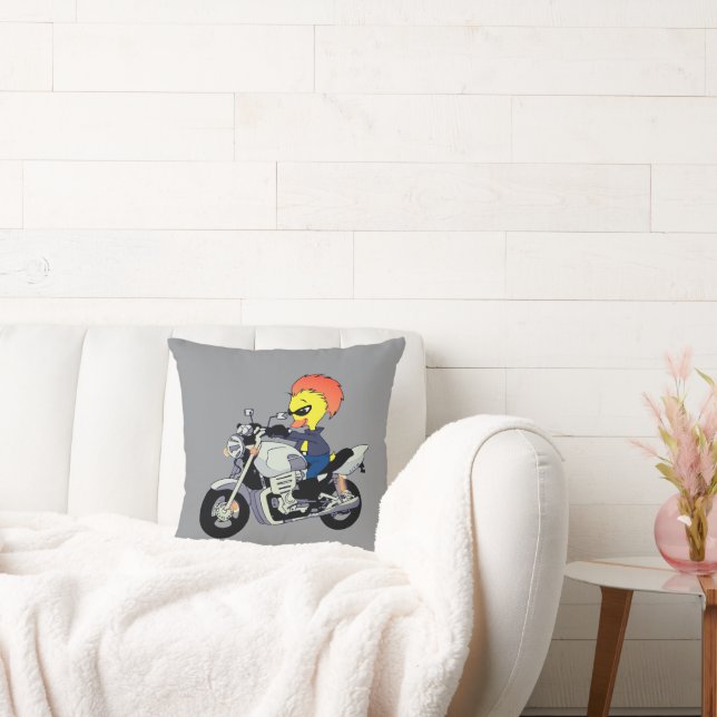 Cool Eend op een Motorfiets Kussen (Bank)