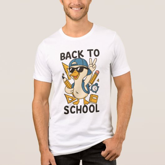 Cool Eend Terug naar School Design Grappige Cartoo Tri-Blend Shirt (Voorkant)